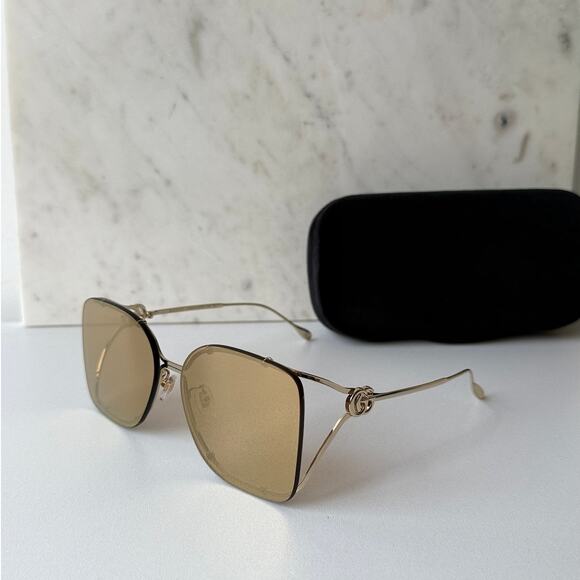 NEW Gucci GG1713SA Rimless Gold Mirror Sunglasses $695